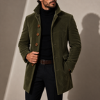 Men's Single Breasted Coat with Notched Lapels