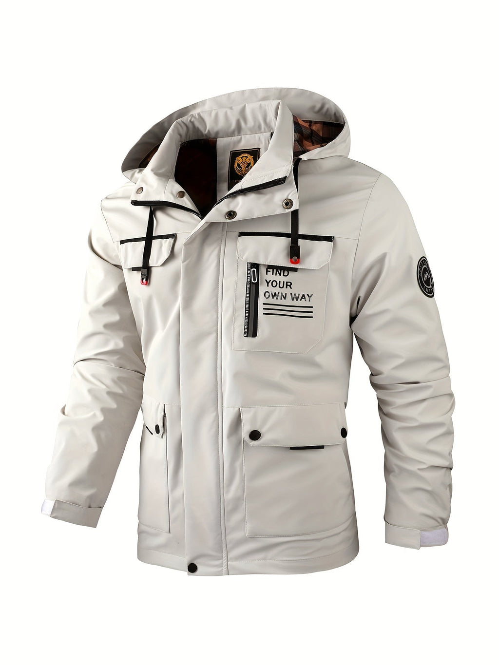 Men's Hooded Utility Jacket with Multiple Pockets