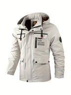 Men's Hooded Utility Jacket with Multiple Pockets