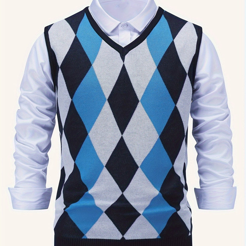 Men’s Stylish Argyle Sweater Vest