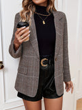Women’s Longline Plaid Blazer