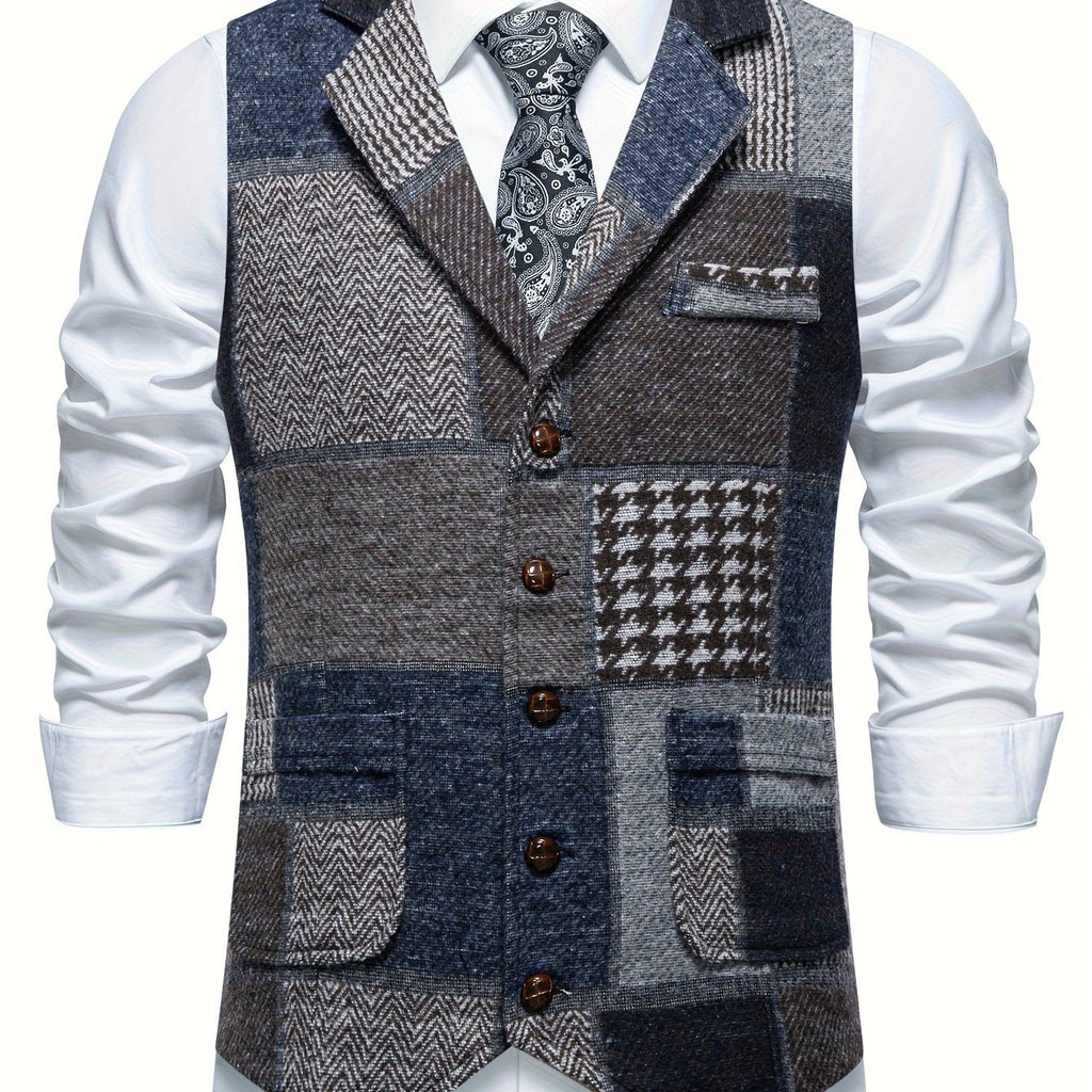 Men’s Formal Patchwork Vest
