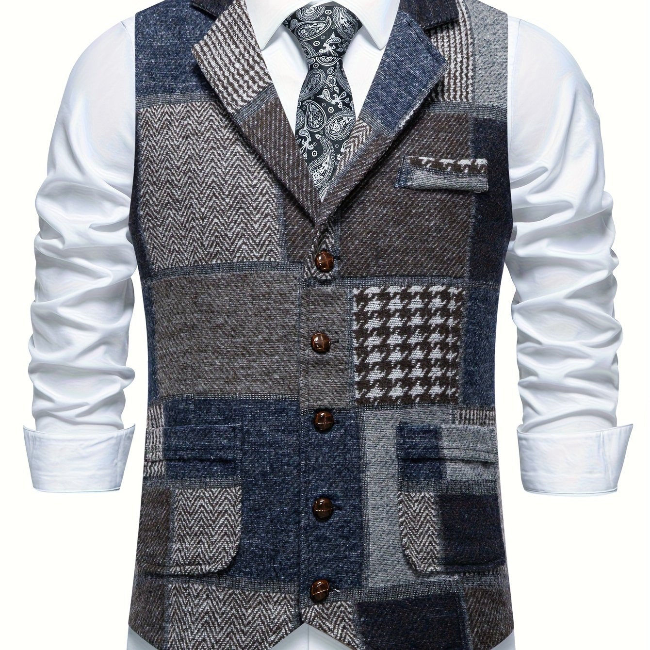 Men’s Formal Patchwork Vest