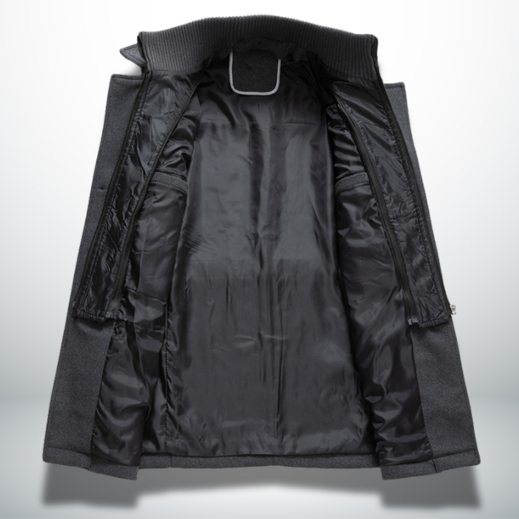Men’s Layered Stand-Collar Coat
