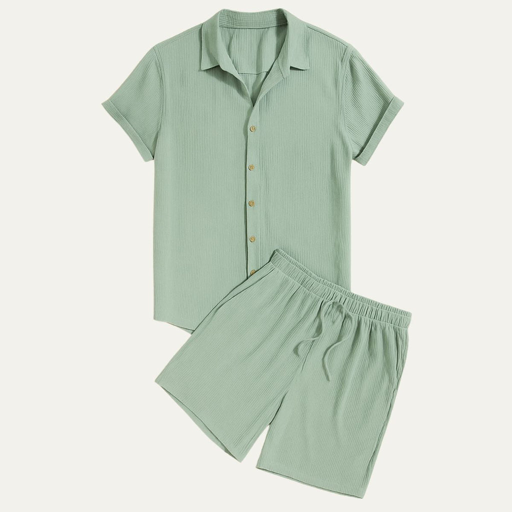 Men’s Short-Sleeve Shirt and Shorts Set