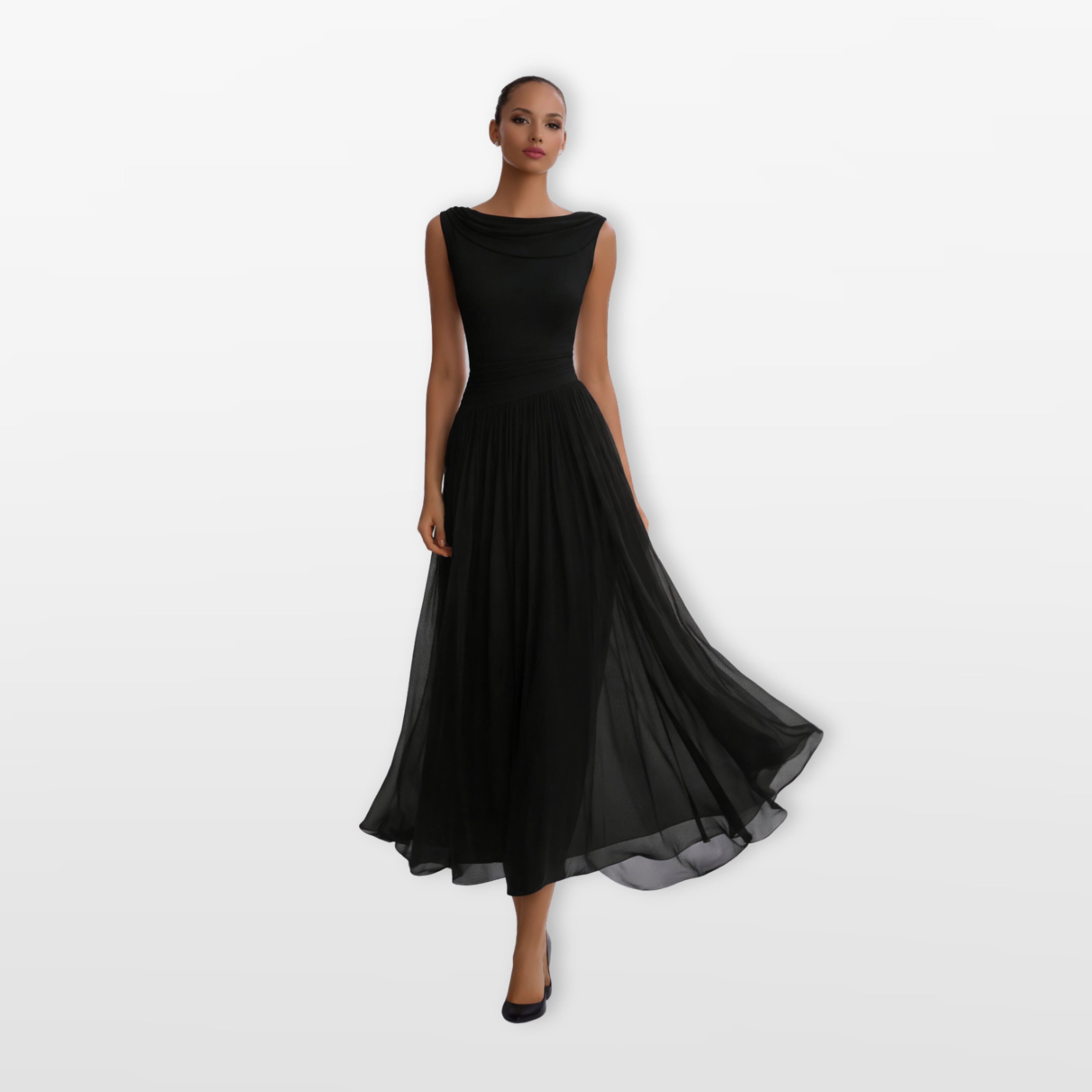 Women’s Elegant Pleated Midi Dress