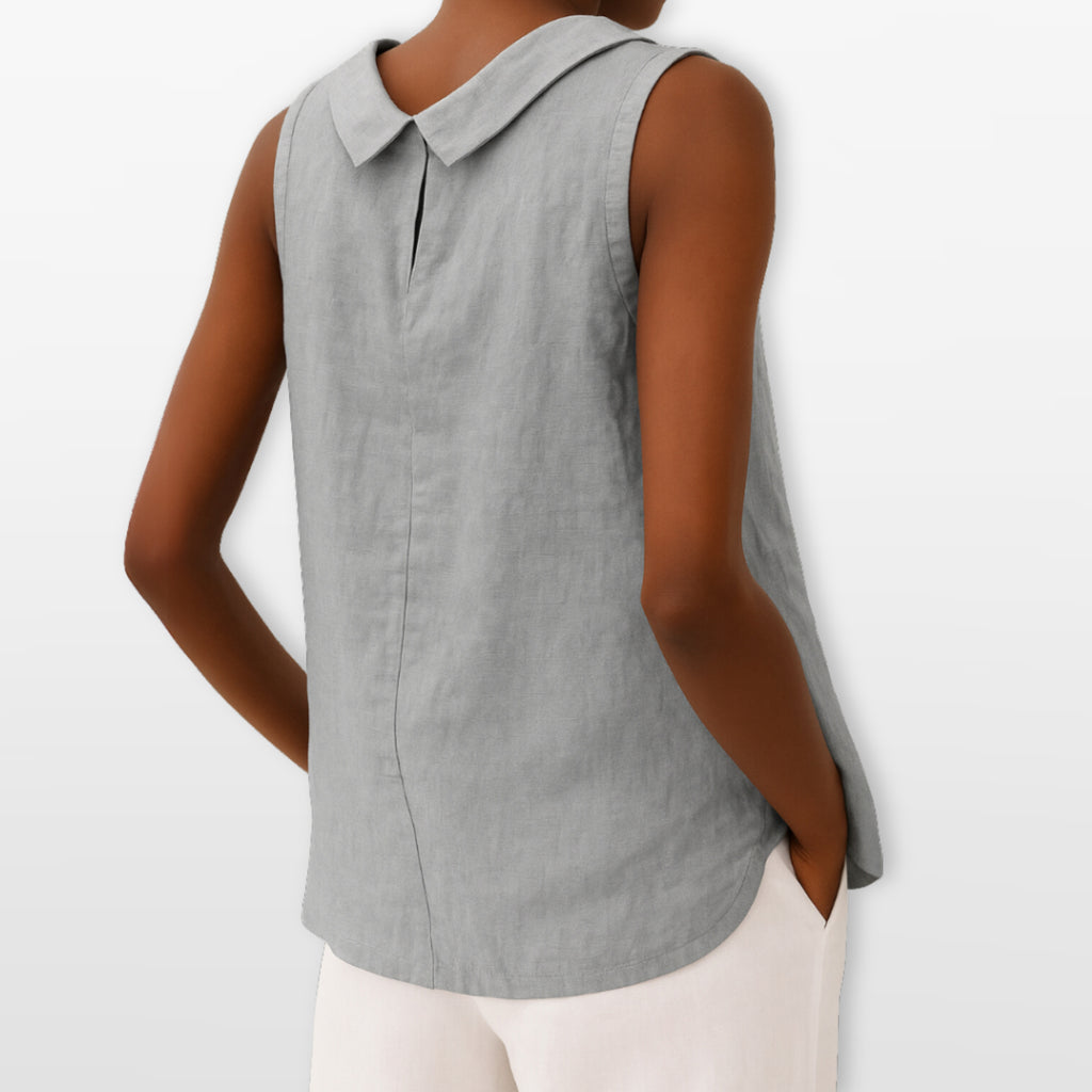 Women Sleeveless Draped Blouse