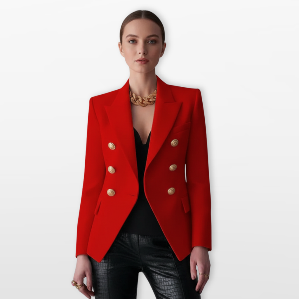 Women Double Breasted Blazer Structured Elegant