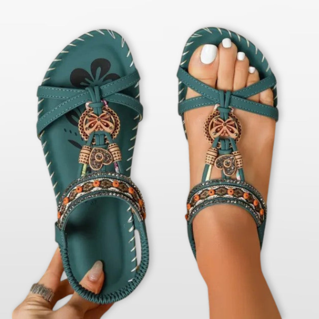 Women Boho Strappy Flat Sandals