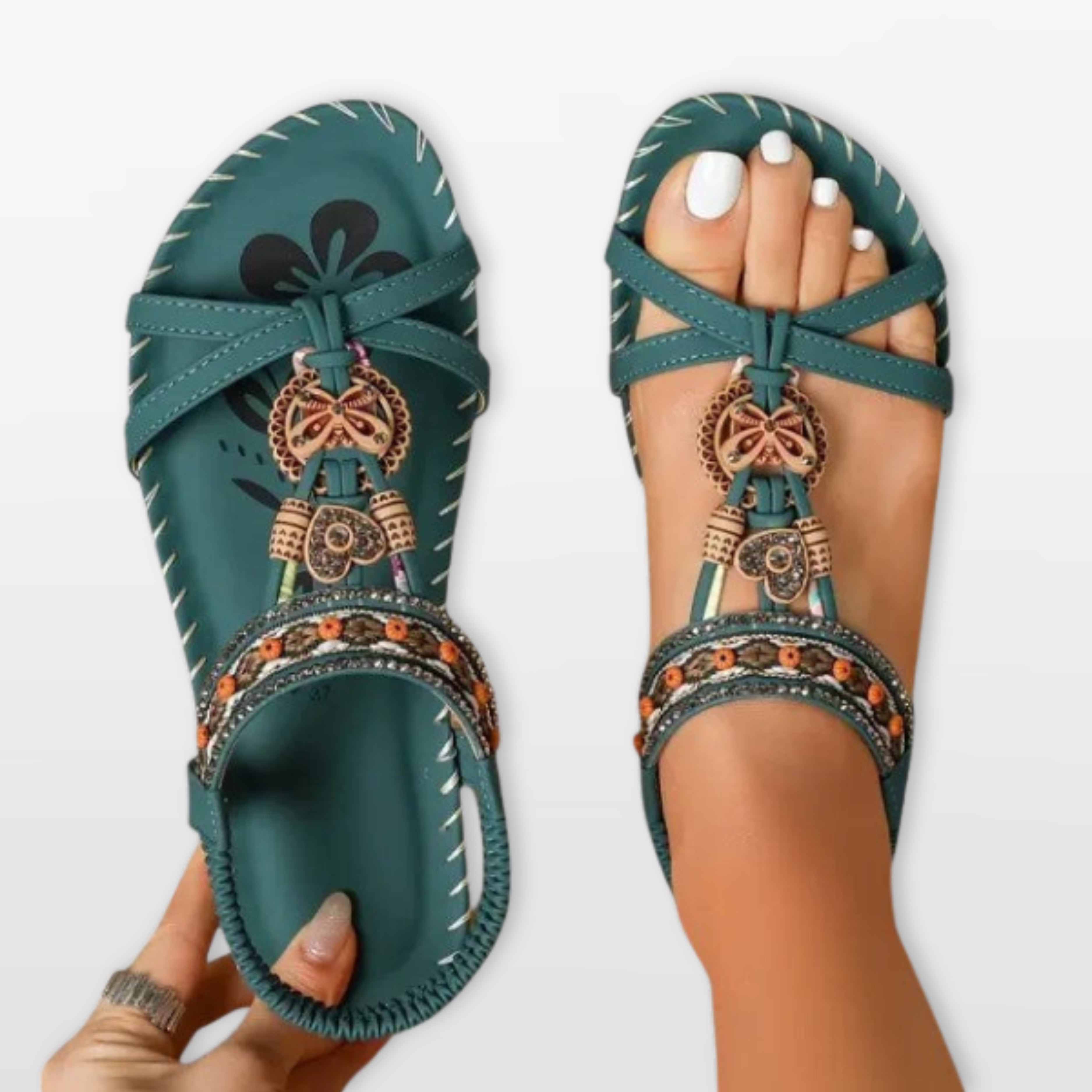 Women Boho Strappy Flat Sandals
