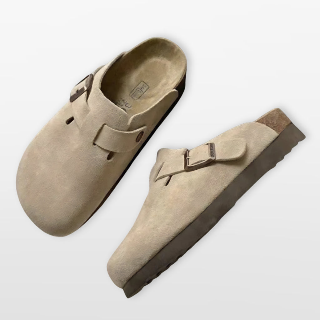 Men’s Suede Clogs Adjustable Strap Mules
