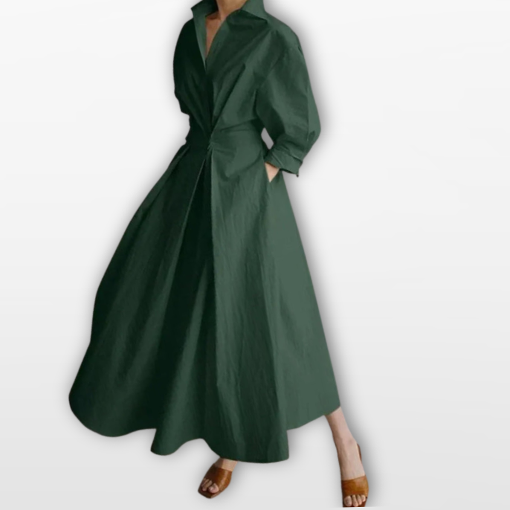 Women Structured Midi Dress Tailored Elegance