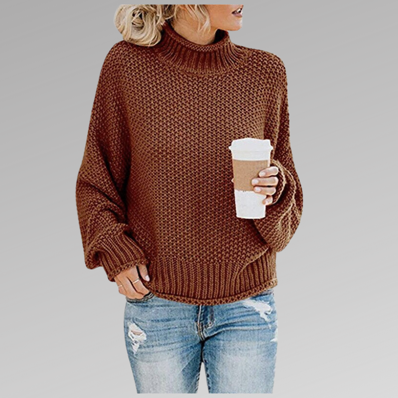Women’s Chunky Knit Mock-Neck Sweater