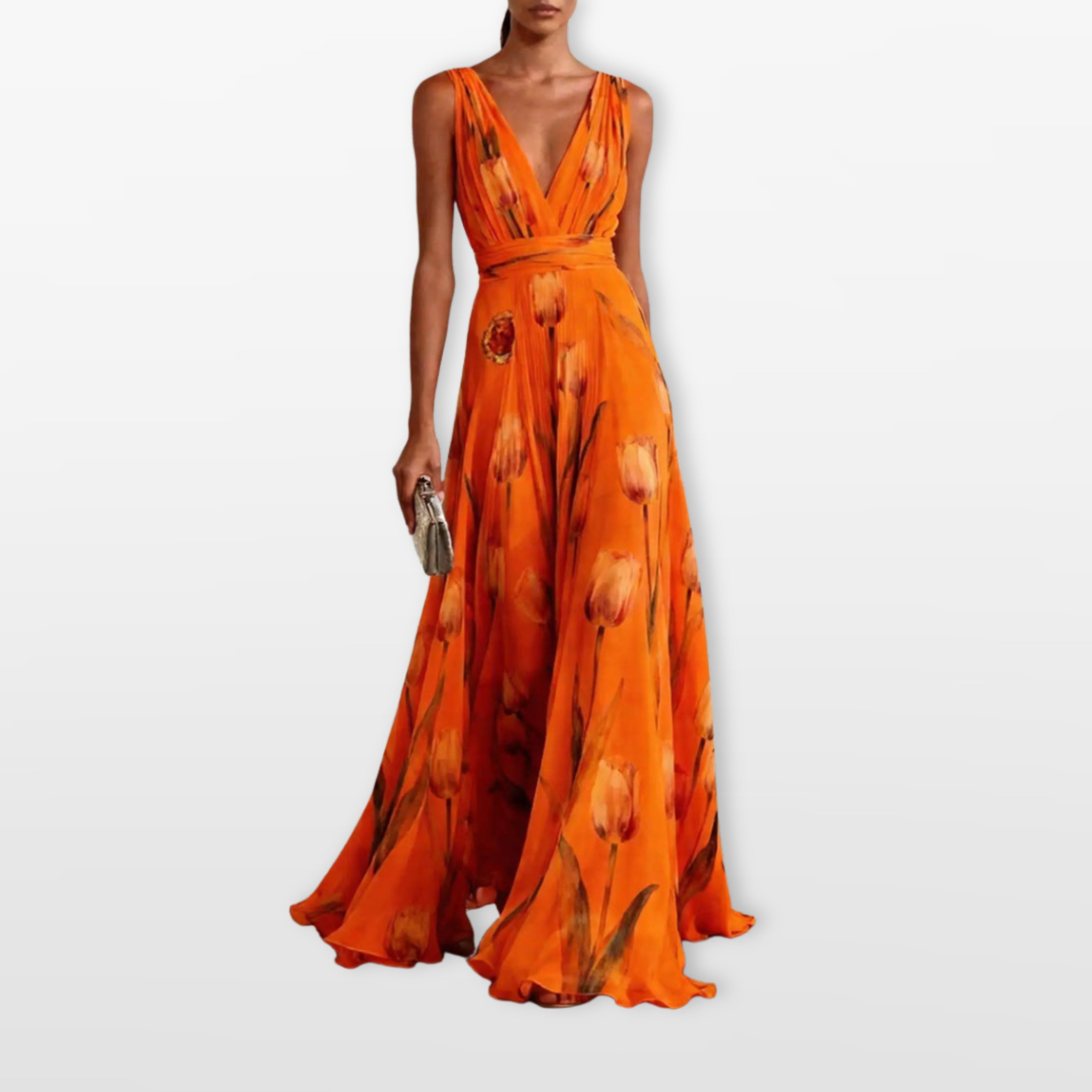Women’s Floral Maxi Dress Sleeveless Evening
