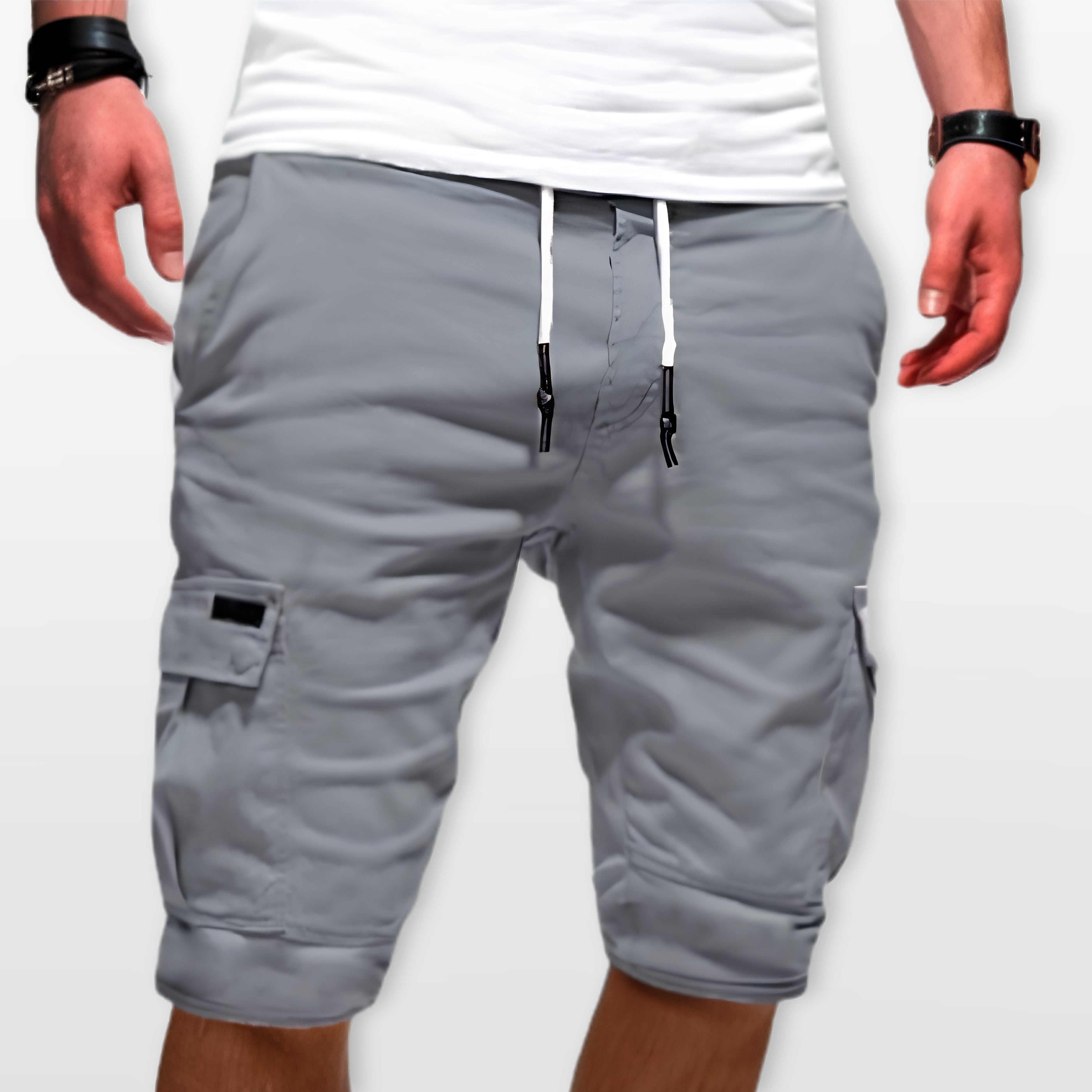 Men Cargo Shorts Drawstring Utility Pockets