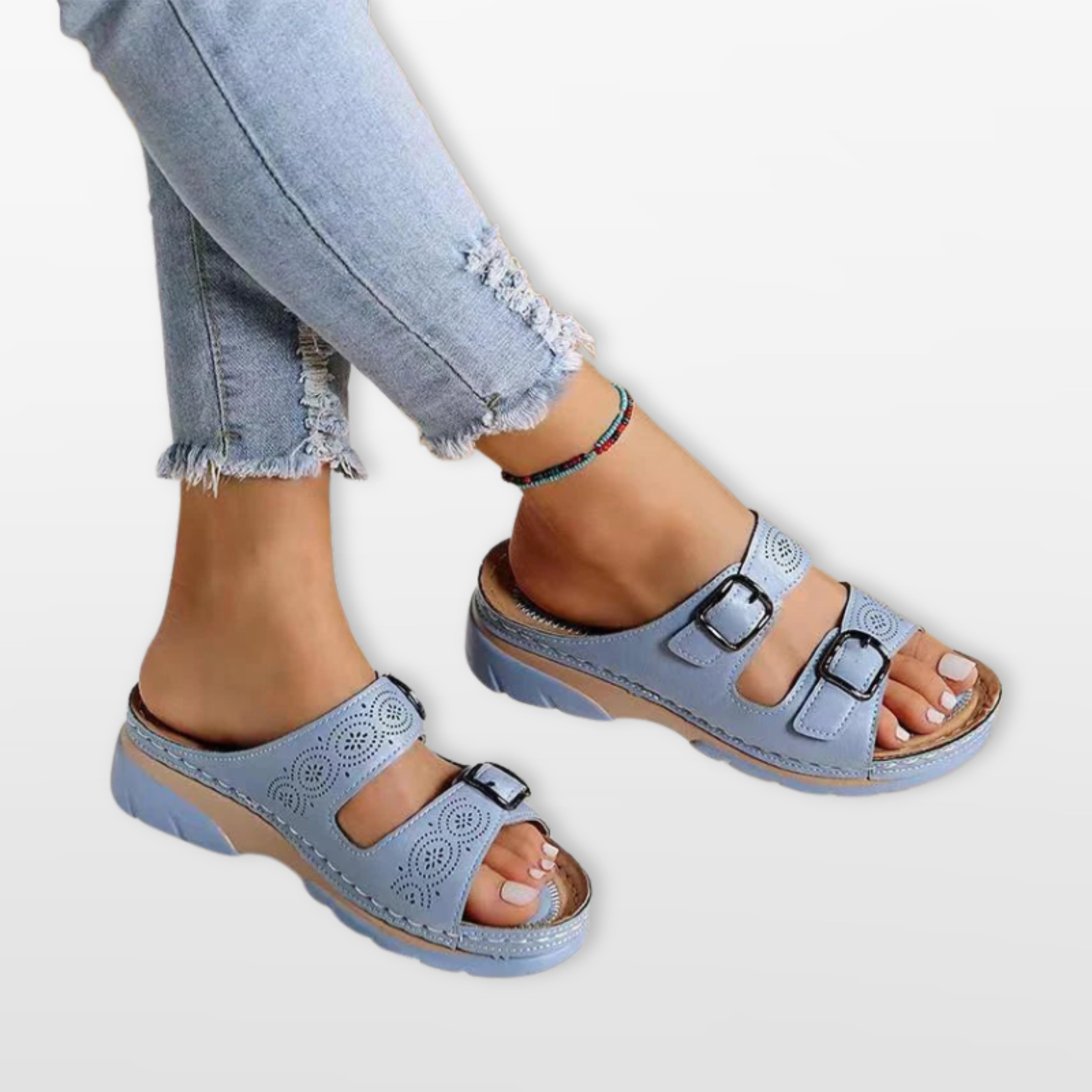 Women’s Platform Sandals Buckle Strap Slides