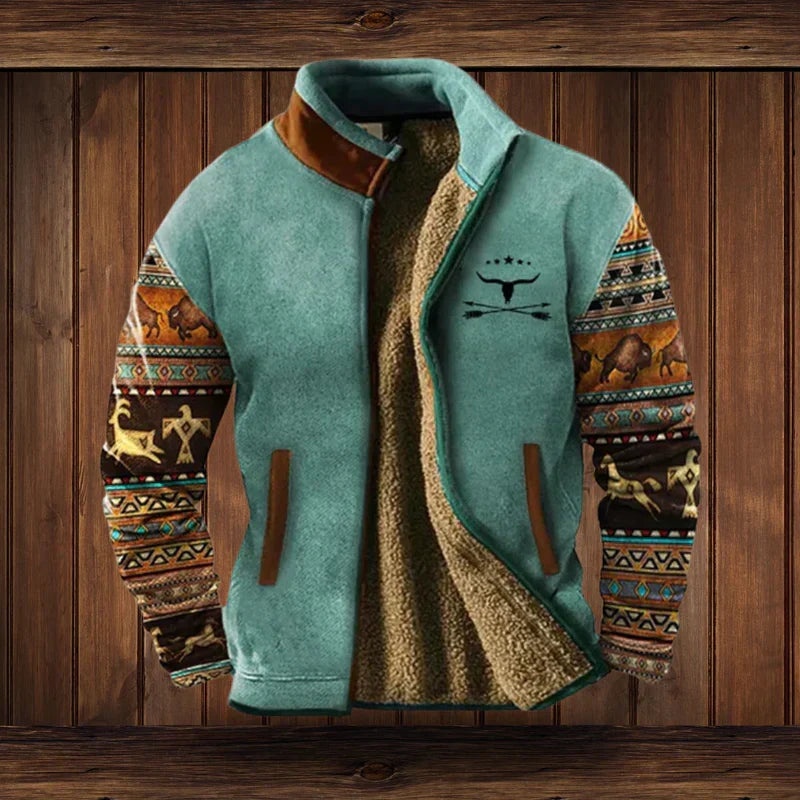 Men’s Patterned Sleeve Short Jacket