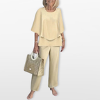Women Relaxed Fit Layered Two Piece Set