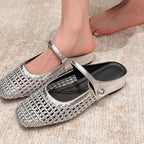 Women’s Woven Mary Jane Mule Flats
