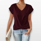 Women Embroidered Button Blouse Elegant Top