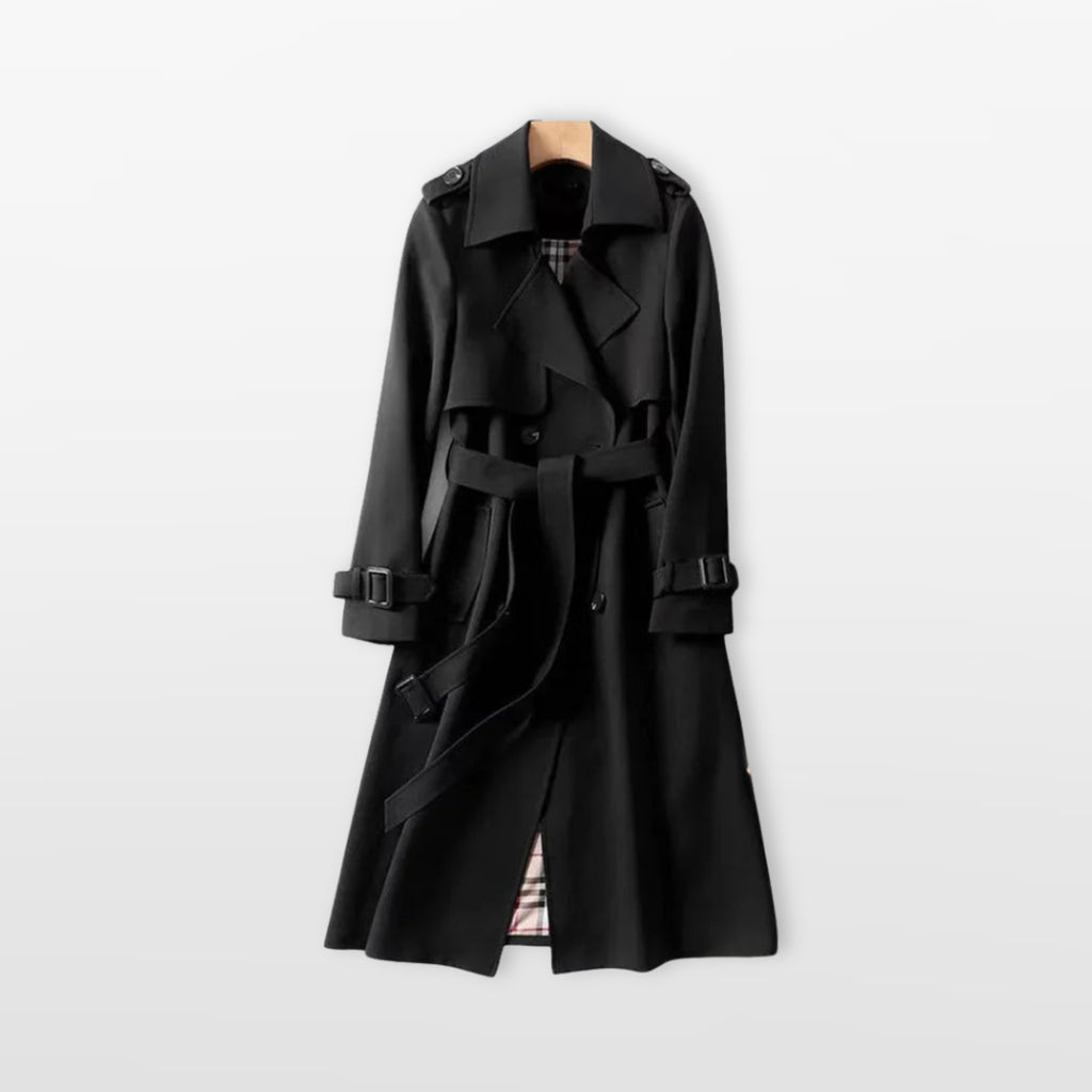 Women’s Long Trench Coat Tailored Belted