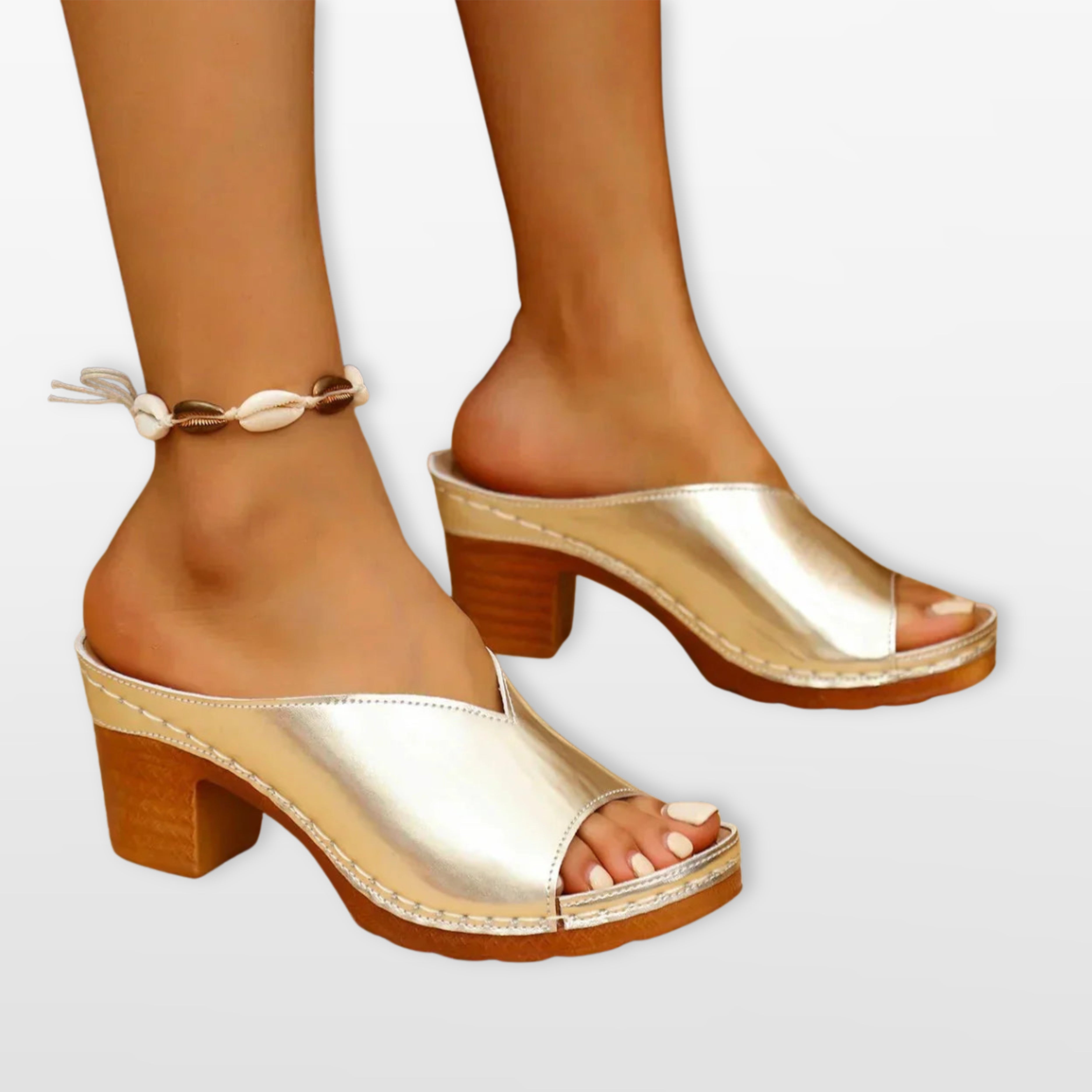 Women Block Heel Mule Sandals