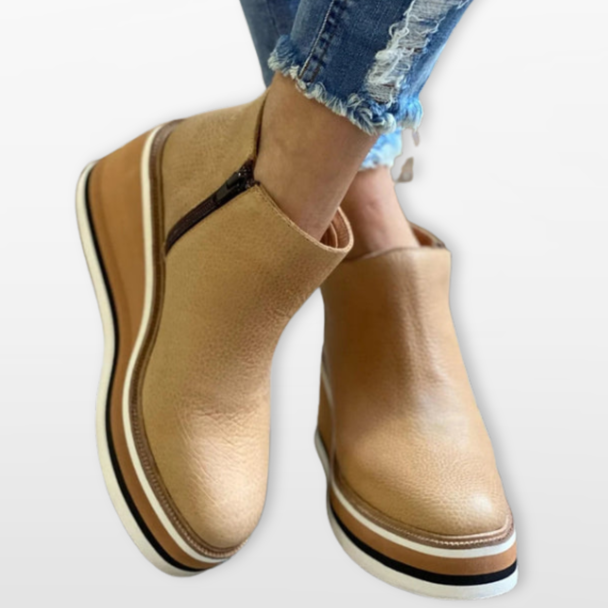 Women Platform Ankle Boots Slip On