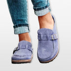 Women Buckle Loafer Mules