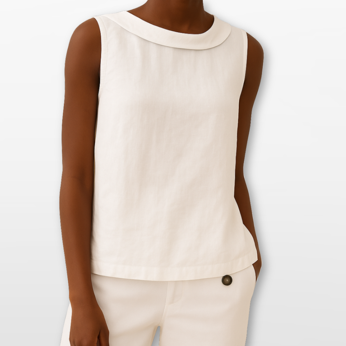 Women Sleeveless Blouse Elegant Minimal Top