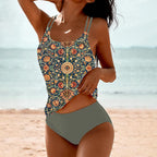 Women's Printed Tummy Control Tankini Set