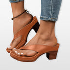 Women Low Heel Flip Flop Sandals