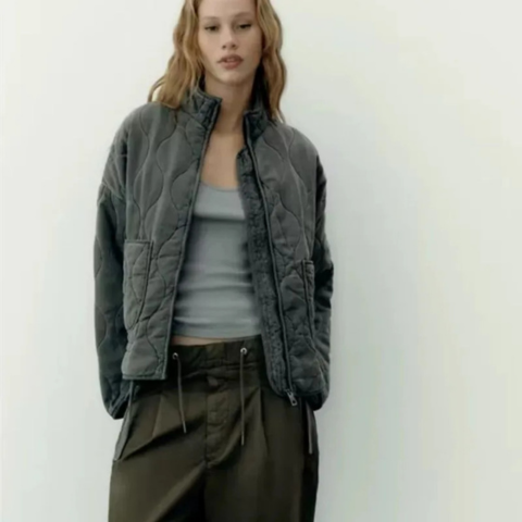 Women’s Quilted Zip Jacket With Patch Pockets
