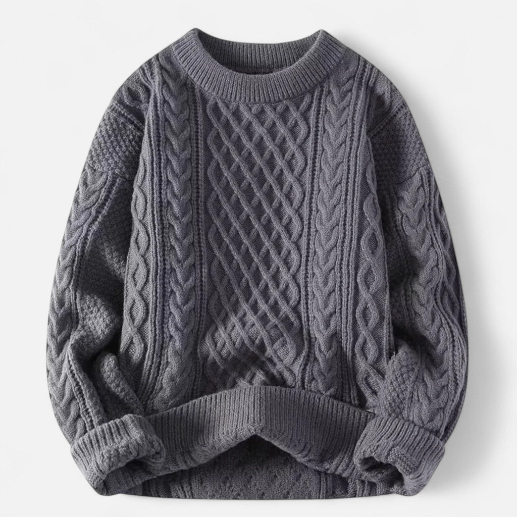 Men's Cable Knit Crew Neck Sweater