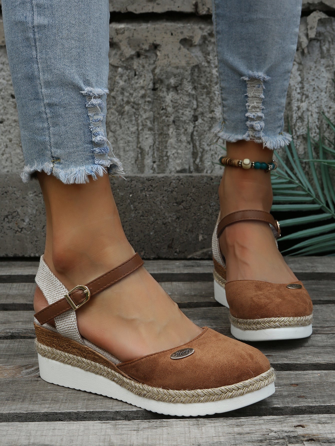 Women's Platform Espadrille Buckle Sandals