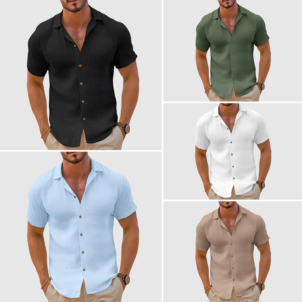 Men Short Sleeve Casual Summer Shirt