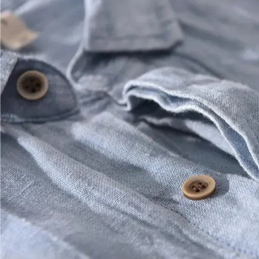 Men’s Linen Shirt Casual Short Sleeve