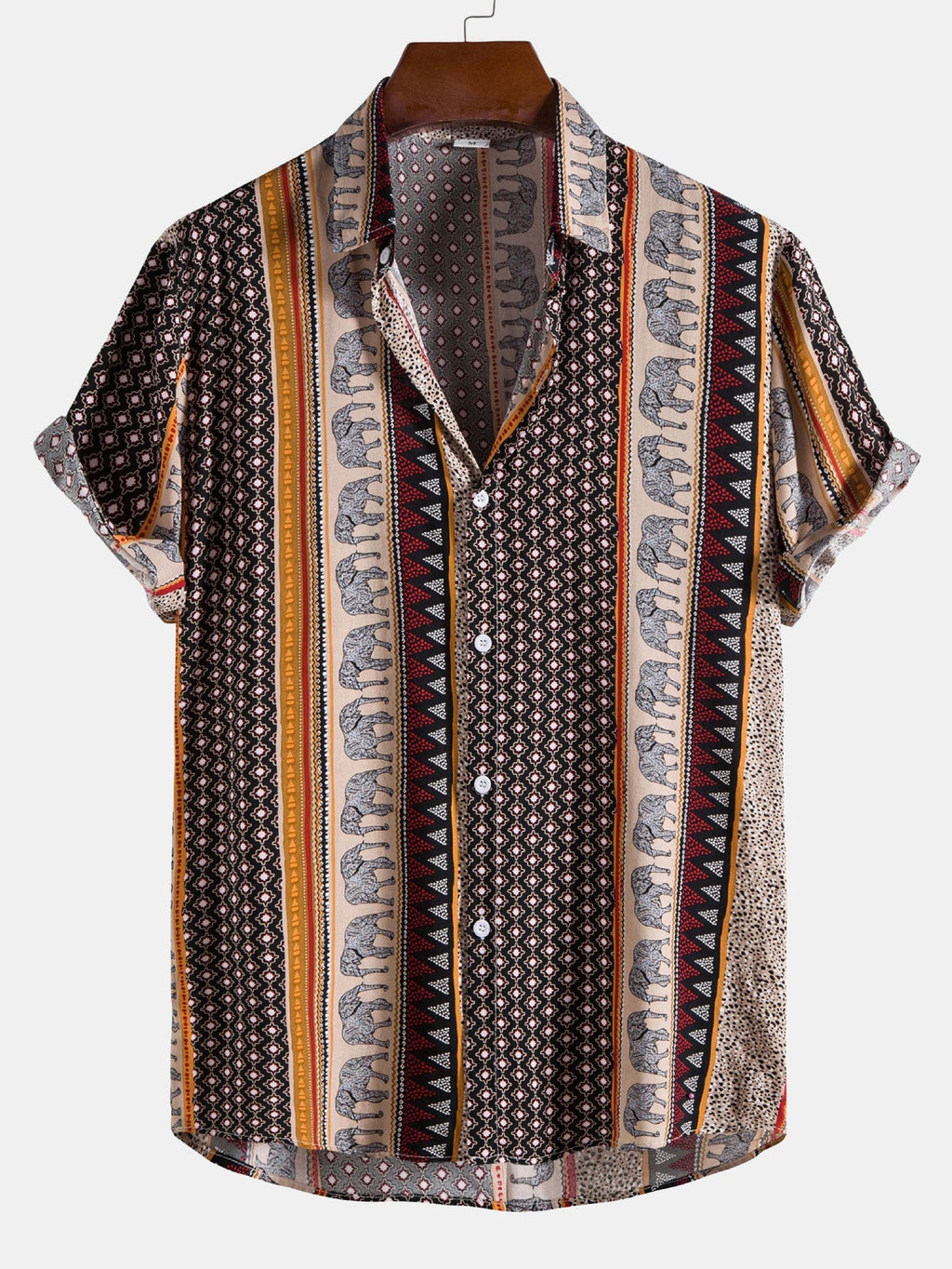 Men’s Relaxed Elephant Print Resort Shirt
