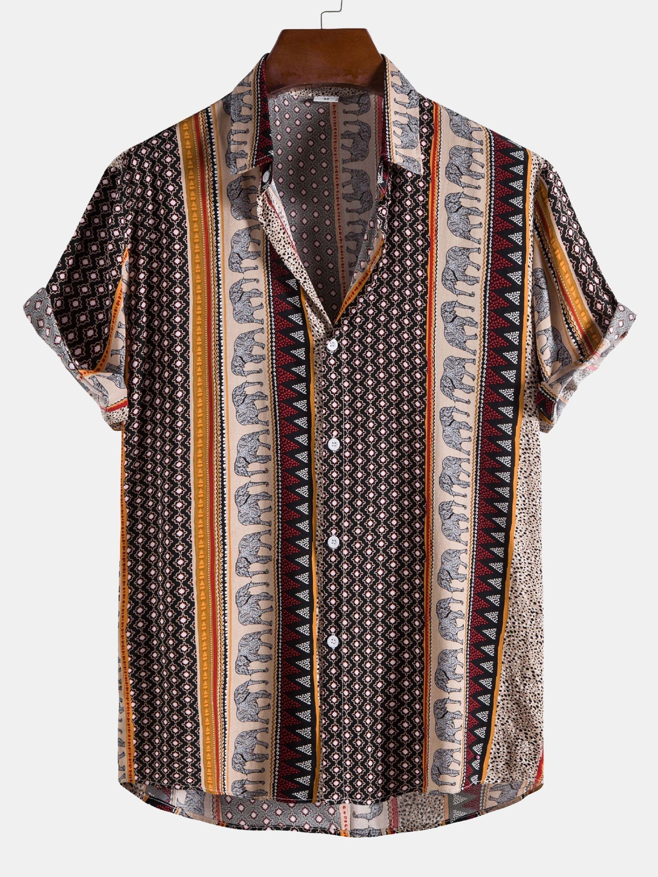 Men’s Relaxed Elephant Print Resort Shirt