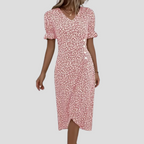 Women's Floral Wrap Midi Dress
