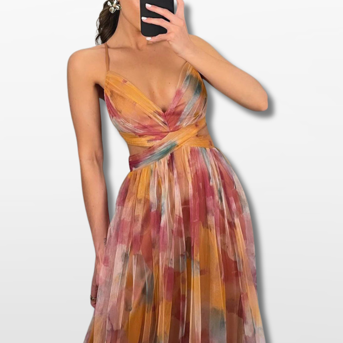 Women Pleated Maxi Dress Elegant Flow