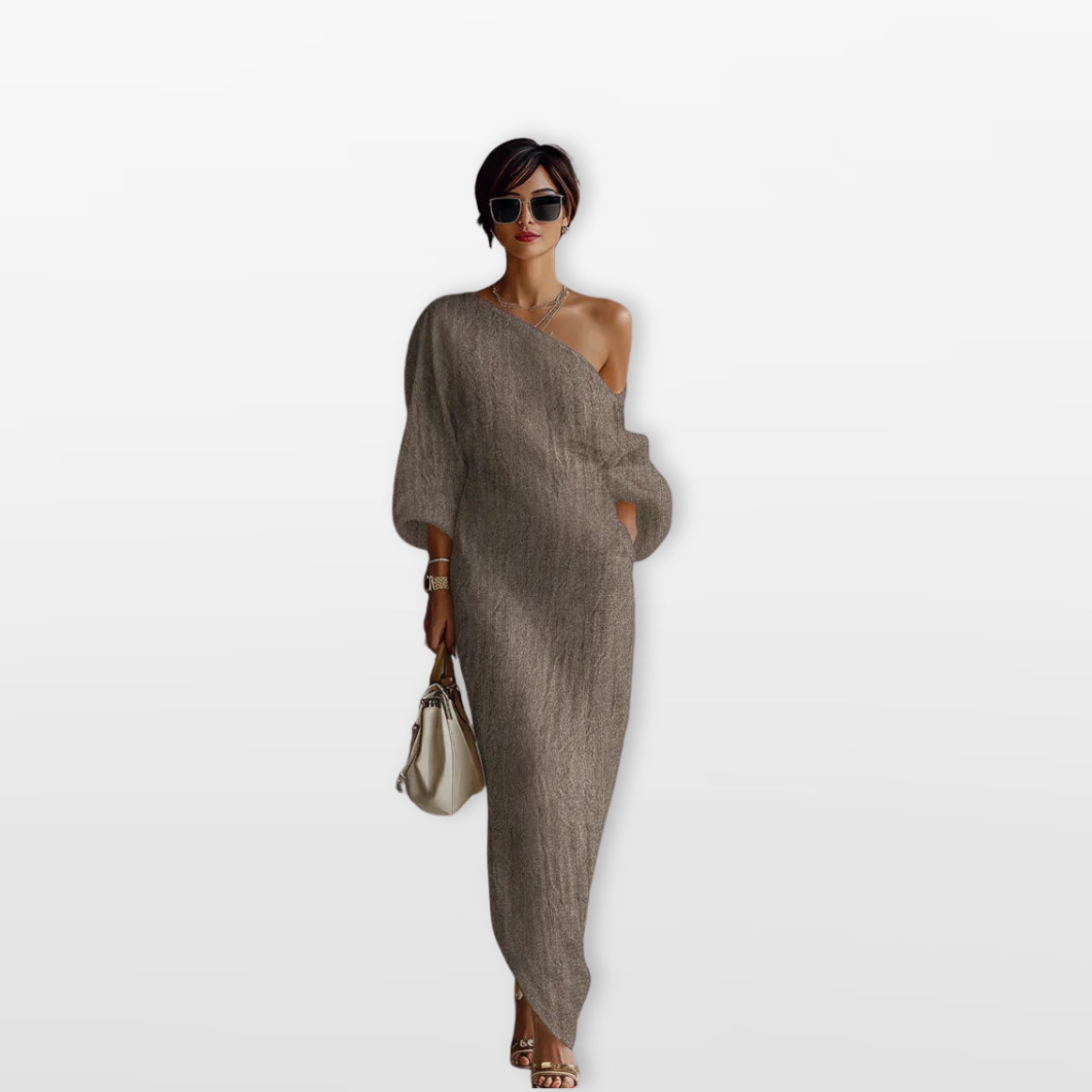 Women’s One Shoulder Maxi Dress Elegant Fit