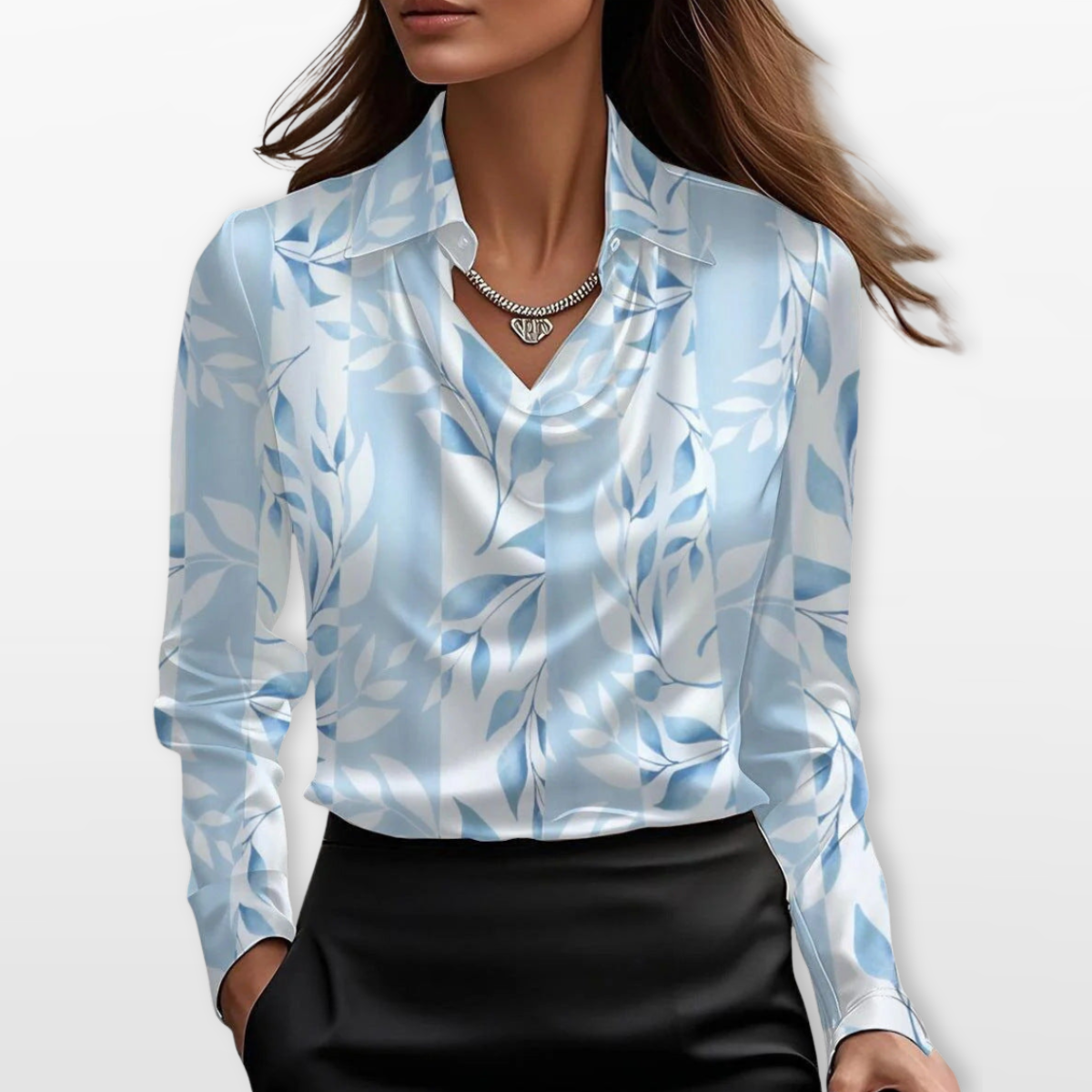 Women Draped Cowl Neck Blouse