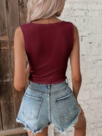 Women’s Twist Front Sleeveless Crop Top