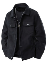 Men's Ribbed Snap Button Casual Jacket