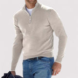 Men’s Quarter-Zip Sweater with Stand Collar