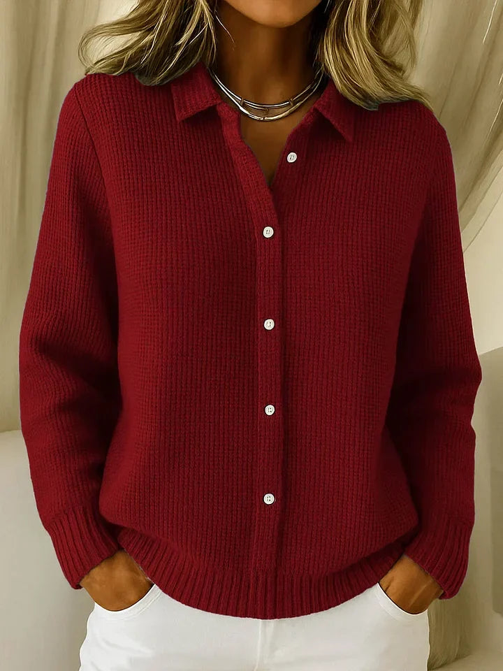 Women’s Collared Button-Front Knit Cardigan