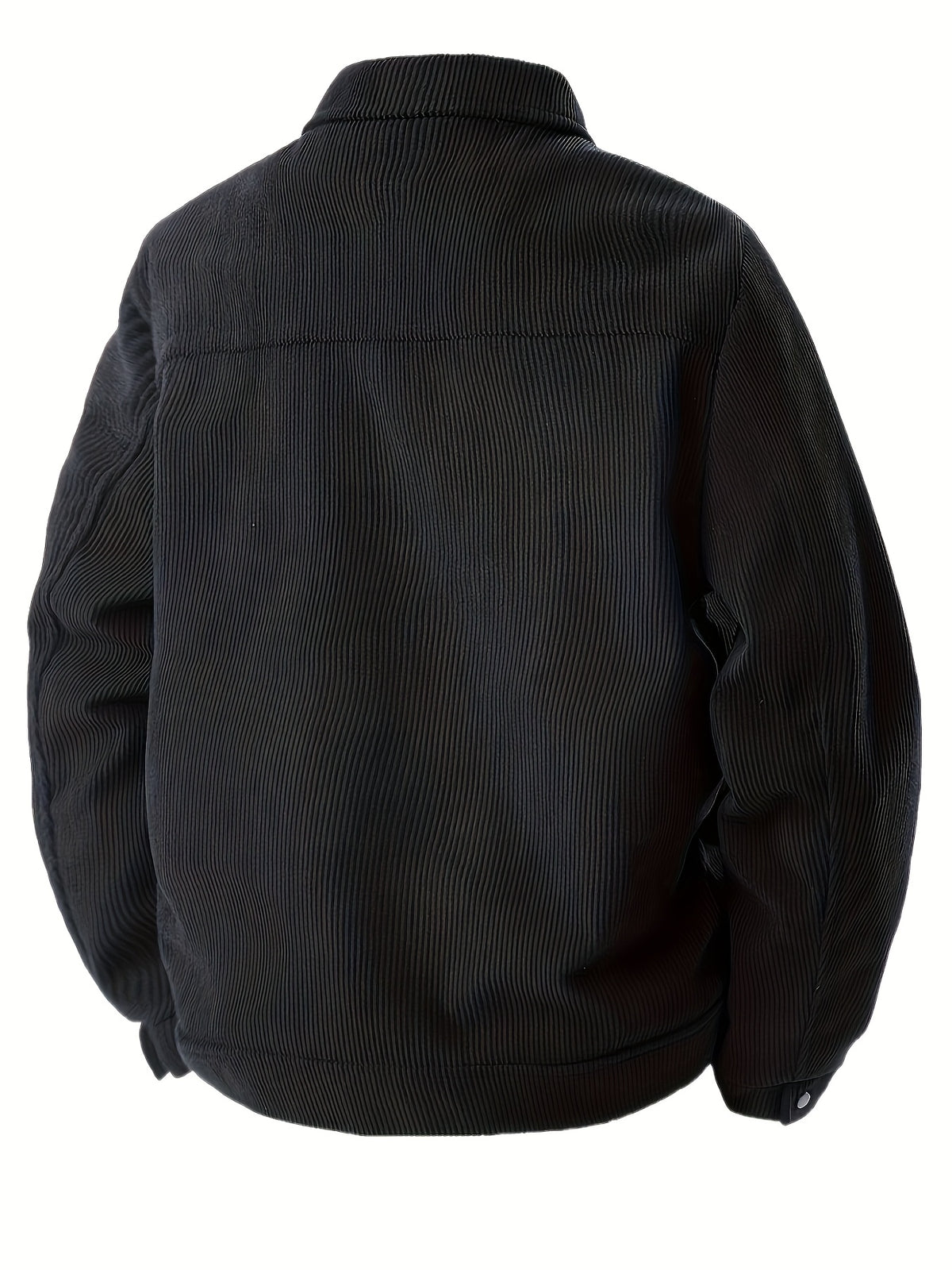 Men's Ribbed Snap Button Casual Jacket