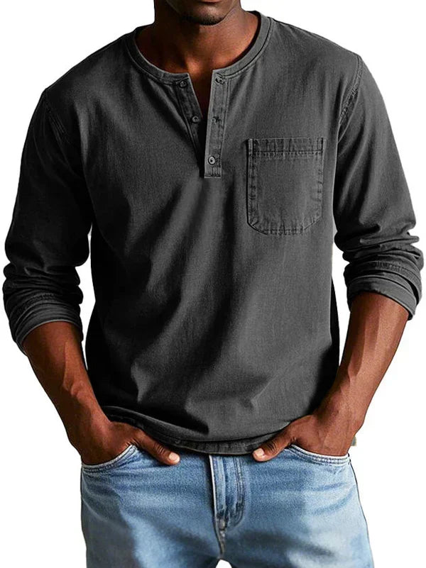Men's Long-Sleeve Henley Shirt