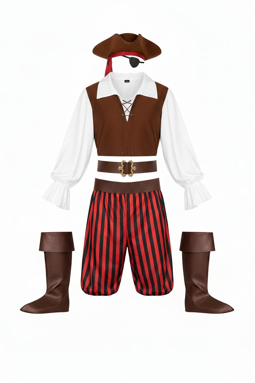 Men's Pirate Costume With Tricorn Hat