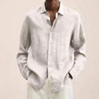 Men's Lightweight Linen Button Up Shirt